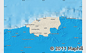 Shaded Relief Map of Ciudad de la Habana, political outside