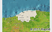 Shaded Relief Map of Ciudad de la Habana, satellite outside