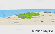 Physical Panoramic Map of Ciudad de la Habana, shaded relief outside