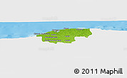 Physical Panoramic Map of Ciudad de la Habana, single color outside