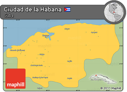 Savanna Style Simple Map of Ciudad De La Habana