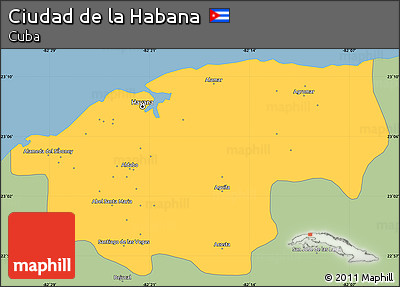 Savanna Style Simple Map of Ciudad De La Habana