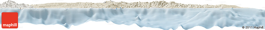 Shaded Relief Horizon Map of Guantanamo, lighten