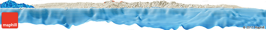 Shaded Relief Horizon Map of Guantanamo, political outside