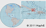 Gray Location Map of Guantanamo, hill shading