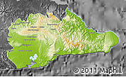 Physical Map of Guantanamo, darken, desaturated