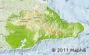 Physical Map of Guantanamo, lighten