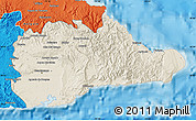 Shaded Relief Map of Guantanamo, political outside