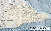 Shaded Relief Map of Guantanamo, semi-desaturated