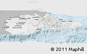 Gray Panoramic Map of Guantanamo, single color outside