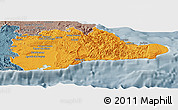 Political Panoramic Map of Guantanamo, semi-desaturated