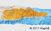 Political Panoramic Map of Guantanamo, shaded relief outside