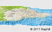 Shaded Relief Panoramic Map of Guantanamo, physical outside