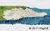 Shaded Relief Panoramic Map of Guantanamo, satellite outside