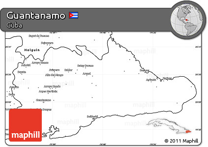 Blank Simple Map of Guantanamo