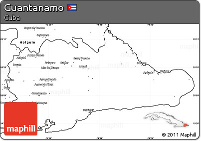 Blank Simple Map of Guantanamo