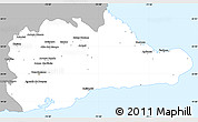 Gray Simple Map of Guantanamo, single color outside