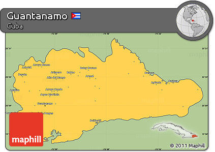 Savanna Style Simple Map of Guantanamo, cropped outside