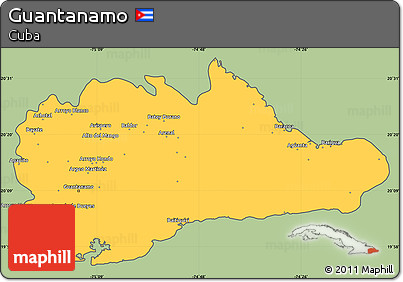 Savanna Style Simple Map of Guantanamo, cropped outside