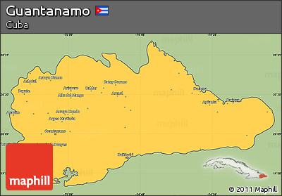 Savanna Style Simple Map of Guantanamo, cropped outside