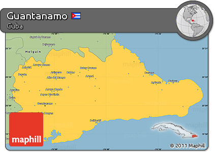 Savanna Style Simple Map of Guantanamo
