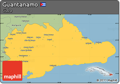 Savanna Style Simple Map of Guantanamo