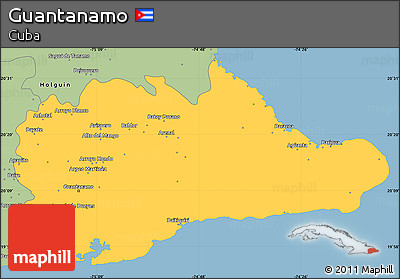 Savanna Style Simple Map of Guantanamo