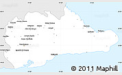 Silver Style Simple Map of Guantanamo, single color outside