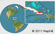 Satellite Location Map of Holguin, highlighted country