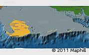 Political 3D Map of Isla de la Juventud, darken