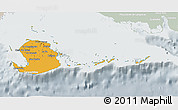 Political 3D Map of Isla de la Juventud, lighten, semi-desaturated