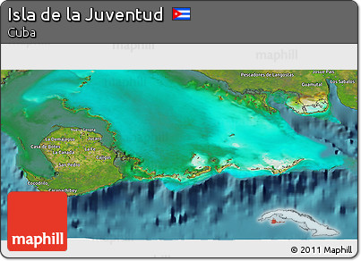 Satellite 3D Map of Isla De La Juventud