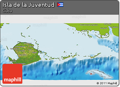 Satellite 3D Map of Isla De La Juventud, physical outside