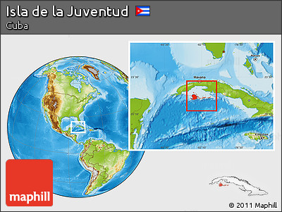 Physical Location Map of Isla De La Juventud