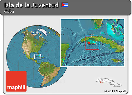 Satellite Location Map of Isla De La Juventud