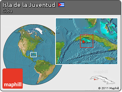 Satellite Location Map of Isla De La Juventud