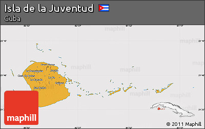 Political Map of Isla De La Juventud, cropped outside