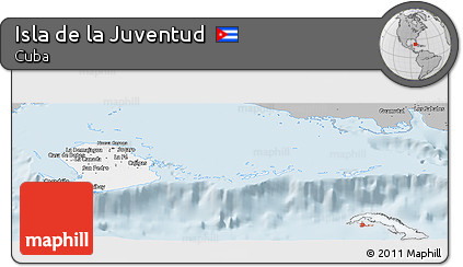 Gray Panoramic Map of Isla De La Juventud