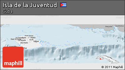 Gray Panoramic Map of Isla De La Juventud