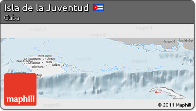 Gray Panoramic Map of Isla De La Juventud