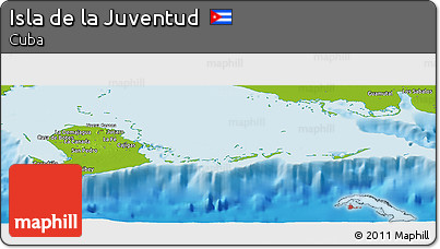 Physical Panoramic Map of Isla De La Juventud