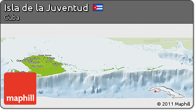 Physical Panoramic Map of Isla De La Juventud, lighten