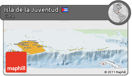 Political Panoramic Map of Isla De La Juventud, lighten