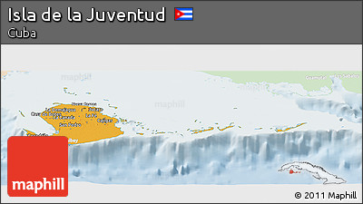 Political Panoramic Map of Isla De La Juventud, lighten