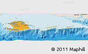 Political Panoramic Map of Isla de la Juventud, shaded relief outside