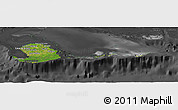 Satellite Panoramic Map of Isla de la Juventud, darken, desaturated