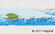 Satellite Panoramic Map of Isla de la Juventud, shaded relief outside