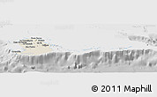 Shaded Relief Panoramic Map of Isla de la Juventud, lighten, desaturated