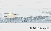 Shaded Relief Panoramic Map of Isla de la Juventud, lighten, semi-desaturated
