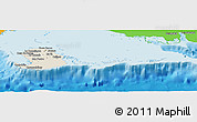 Shaded Relief Panoramic Map of Isla de la Juventud, political outside